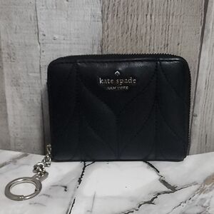 🌷Kate Spade Black Briar Lane Quilted Dani  Leather Small Zip Wallet 🌷